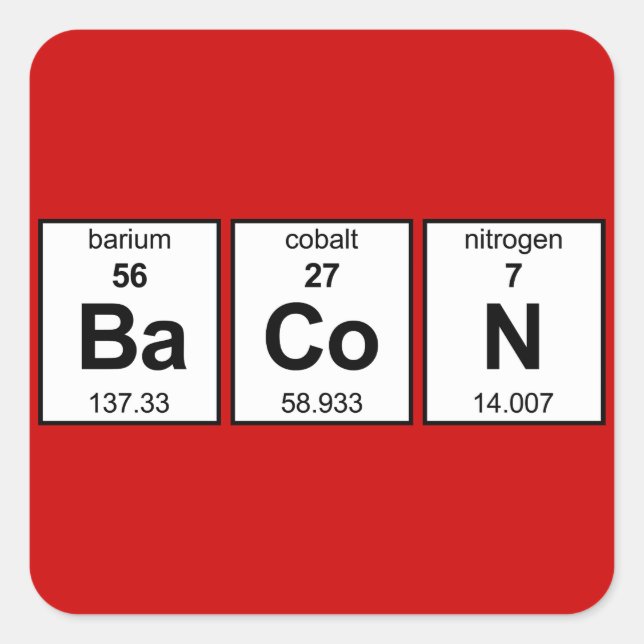 Sticker Carré Tableau périodique BaCoN (Devant)