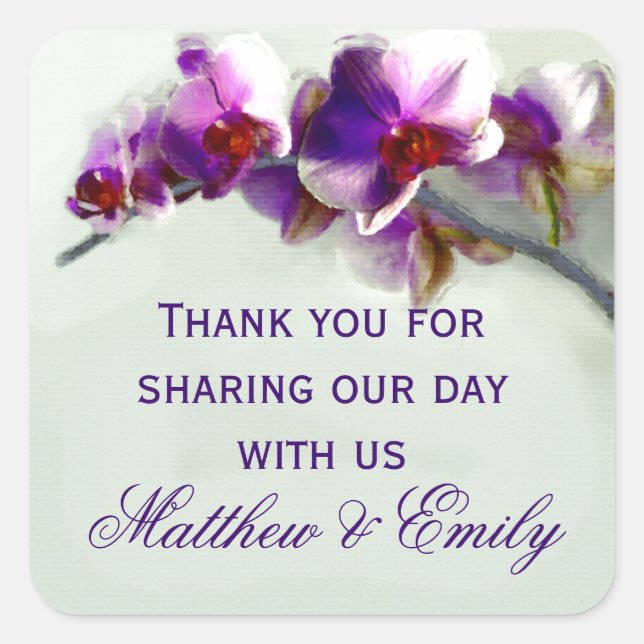 Sticker Carré Tableau radiant orchidée (Devant)