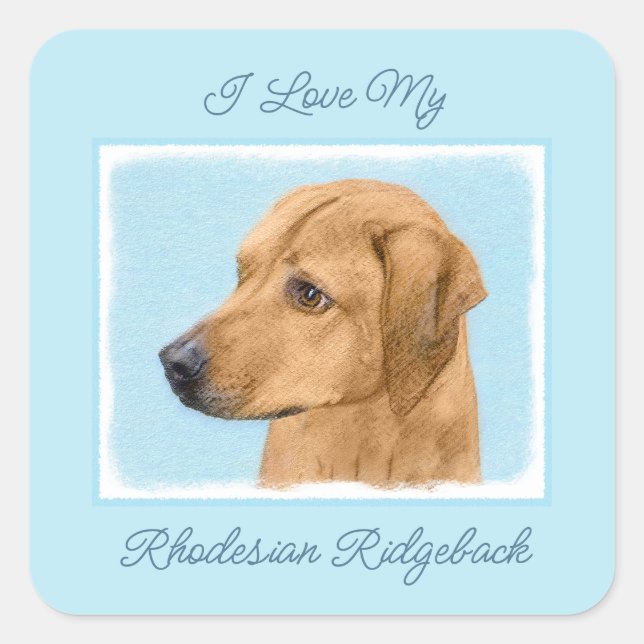 Sticker Carré Tableau Rhodesian Ridgeback - Pièce originale d'ar (Devant)