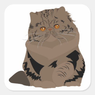 Sticker Carré tablette brune chat perse