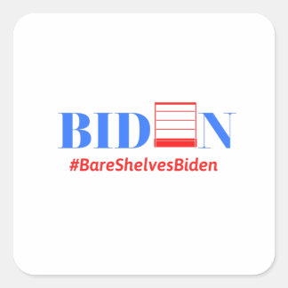 Sticker Carré Tablettes nues Biden vide