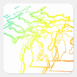 Sticker Carré tache floue de froid du Michigan