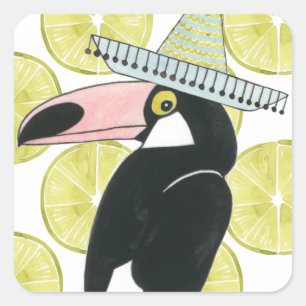 Sticker Carré Taco à propos d'amour   Toucan Sombrero