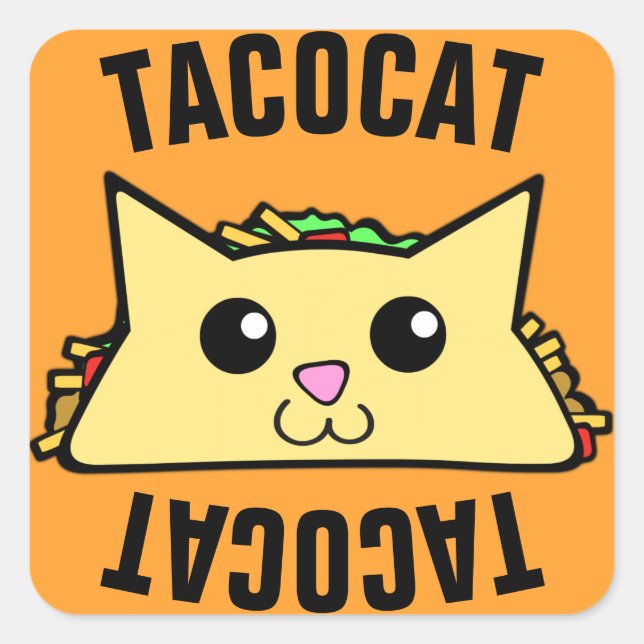 Sticker Carré Taco Cat (Devant)
