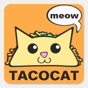 Sticker Carré TacoCat Meow