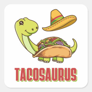 Sticker Carré Tacosaurus Taco Dinosaur Cinco De Mayo