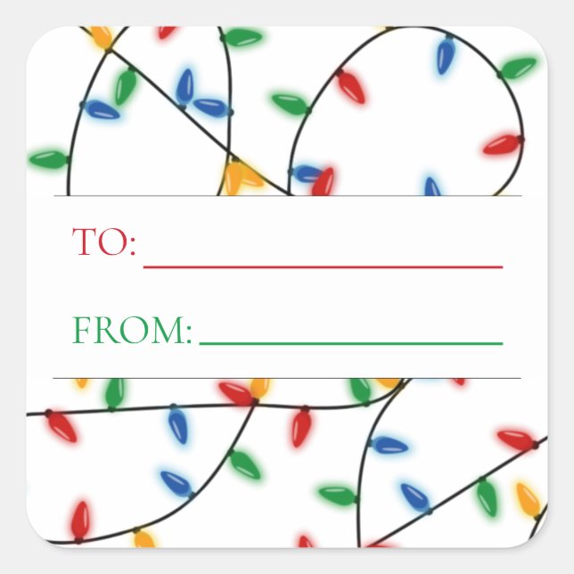 Sticker Carré Tags Festif Festif Personnalisé (Devant)