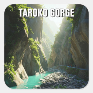 Sticker Carré Taïwan Taroko Gorge Travel