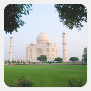 Sticker Carré Taj Mahal au lever du soleil une des merveilles de