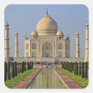 Sticker Carré Taj Mahal, un mausolée situé à Agra, en Inde, 2