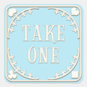 Sticker Carré "Take One" Wonderland Tea Party Enticting Blue