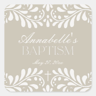 Sticker Carré Talavera beige Carrelage Espagne Fiesta Baptême Fa