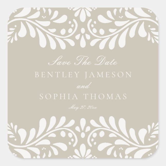 Sticker Carré Talavera beige Tile Fiesta Enregistrer l'enveloppe (Devant)