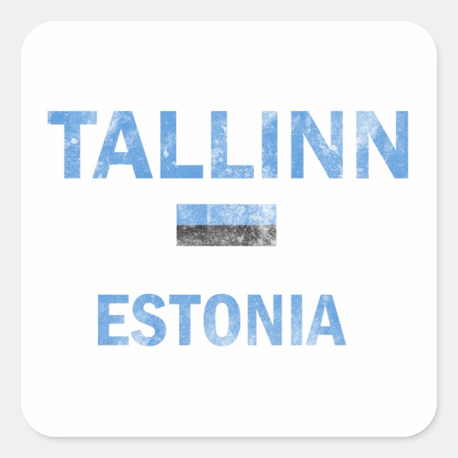 Sticker Carré Tallinn Estonie Designs (Devant)