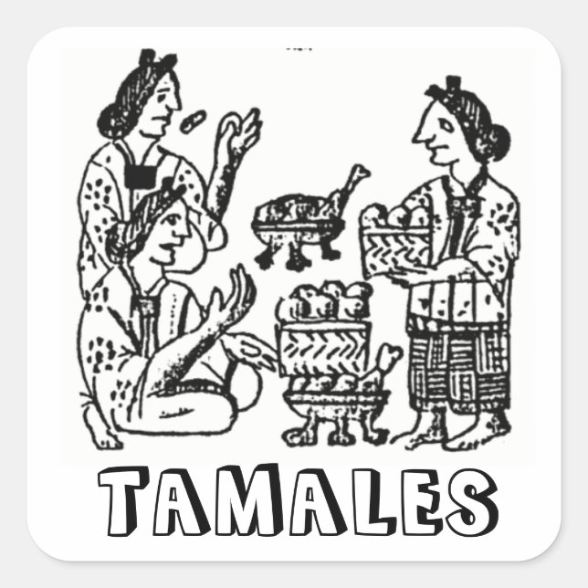 Sticker Carré Tamales (Codex florentin, XVIe siècle) (Devant)