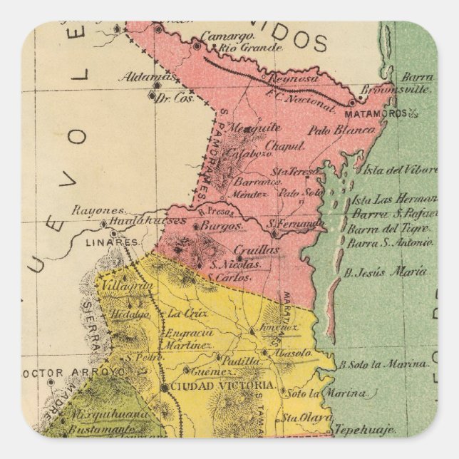 Sticker Carré Tamaulipas, Mexique (Devant)