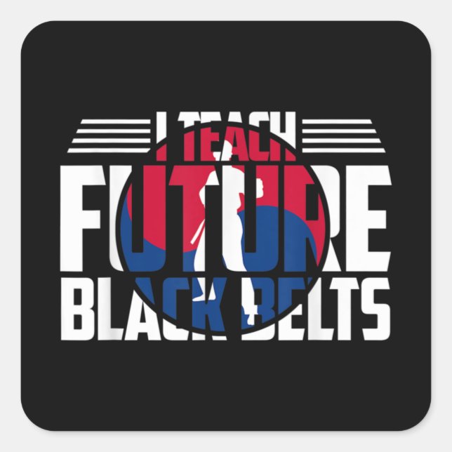 Sticker Carré Tang Soo Do Instructeur Arts Martiaux Professeur C (Devant)
