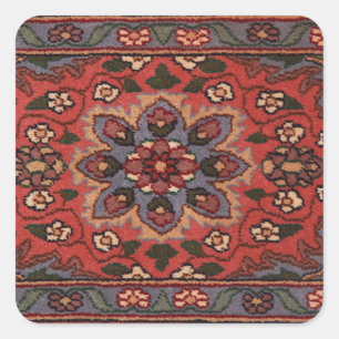Sticker Carré Tapis floral oriental d'antiquité persan turc tapi