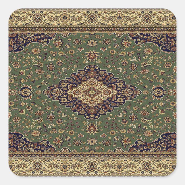 Sticker Carré Tapis Turc Persan Oriental (Devant)