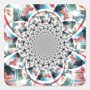 Sticker Carré Tapisserie kényane Kaleidoscope