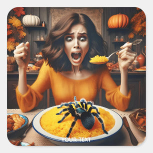 Sticker Carré Tarantula, fille de riz mignonne Imaginaire
