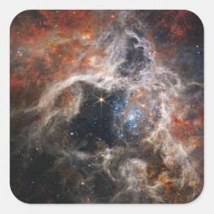 Sticker Carré Tarantula Nebula James Webb télescope nasa étoiles