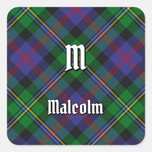 Sticker Carré Tartan Clan Malcolm (Devant)