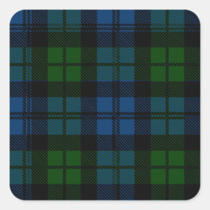 Sticker Carré Tartan de militaires de Campbell de clan