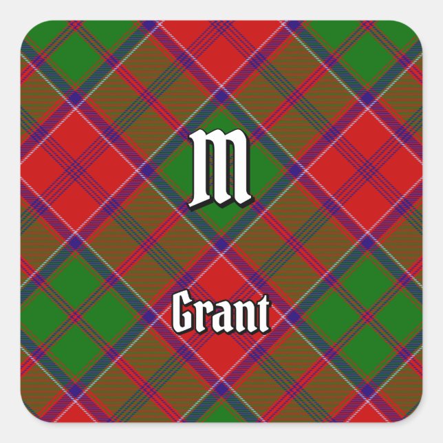 Sticker Carré Tartan du clan Grant (Devant)