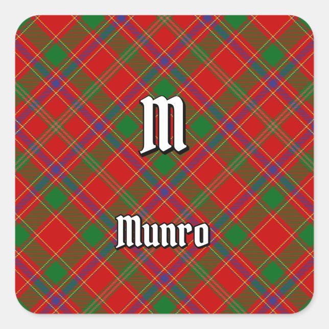 Sticker Carré Tartan du clan Munro (Devant)