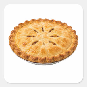 Sticker Carré Tarte aux pommes entière isolée sur fond blanc