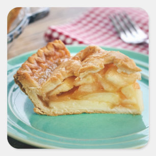 Sticker Carré Tarte de pomme fraîche cuite dans l'assiette