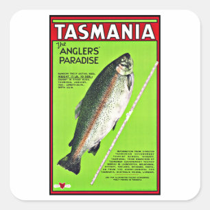Sticker Carré Tasmanie Australie Anglers Paradise Pêche