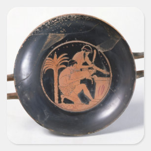 Sticker Carré Tasse à silhouette rouge