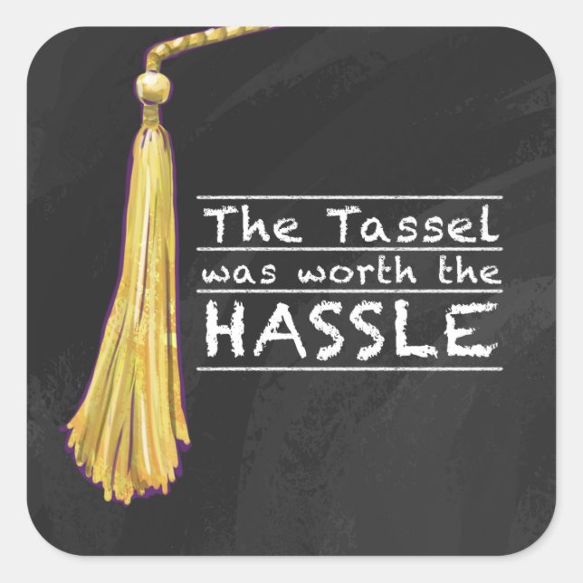 Sticker Carré Tassel Hassle Silver (Devant)