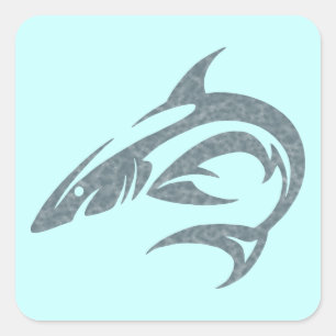 Sticker Carré Tatouage de requin