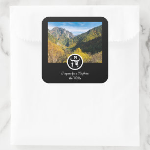 Sticker Carré Taureau blanc Silhouette Monogramme