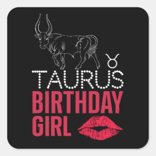 Sticker Carré Taurus Birthday
