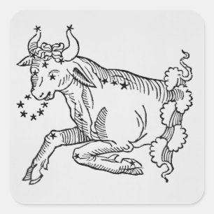 Sticker Carré Taurus (le Taureau) une illustration de "Poétique