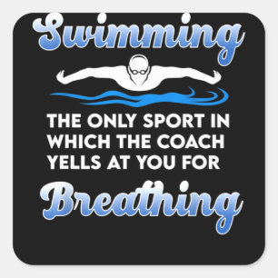 Sticker Carré Taux de Swimming Coach