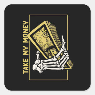 Sticker Carré Taxes Les riches prennent mon argent