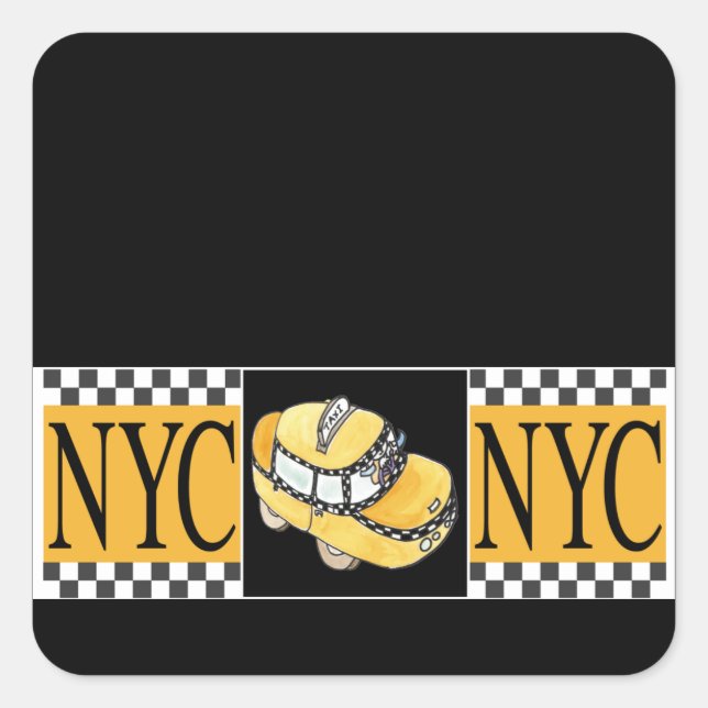 Sticker Carré Taxi NYC (Devant)