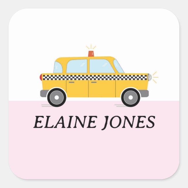 STICKER CARRÉ TAXI NYC (Devant)