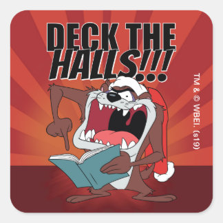 Sticker Carré TAZ™ Chantant des Chansons de Noël