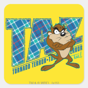 Sticker Carré TAZ™ Tornado Terreur Plaid