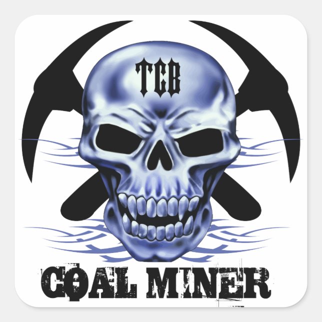 STICKER CARRÉ TCB SKULL (Devant)