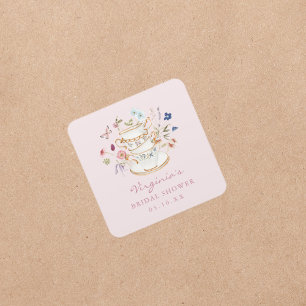 Sticker Carré Tea Party rose