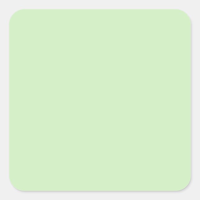 Sticker Carré Tea vert D0F0C0 Couleur, avec option pour ajouter  (Devant)