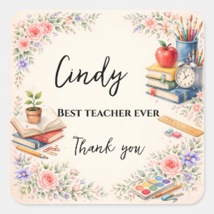 Sticker Carré Teacher Thank You Gift   End of School Year
