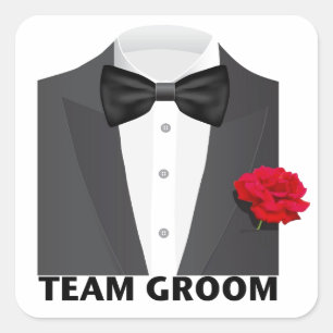 Sticker Carré Team Groom (tux)